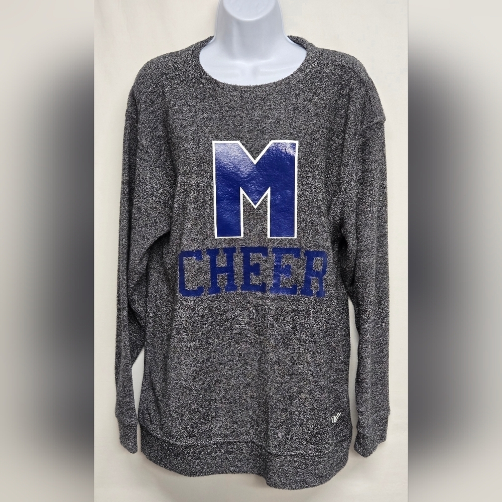 Varsity Spirit S Cotton Blend Cheer Sweatshirt Gray Blue